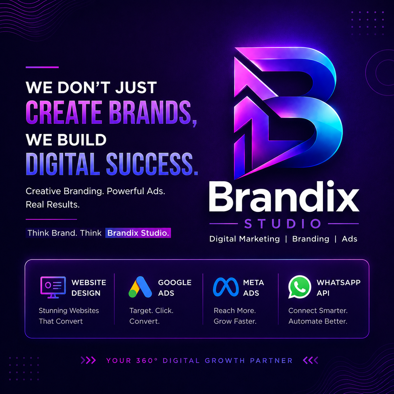 Brandix Studio brand post showing the visual identity and services